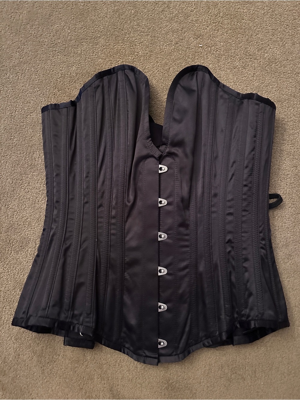 Plunge Neckline Steel Boned Overbust Corset - Picture 3 of 5